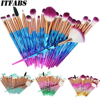 

20 PCS Unicorn Diamond Make up Brushes Set Cosmetic Foundation Eyeshadow Lip Powder Tools Set Eye Shadow Brush