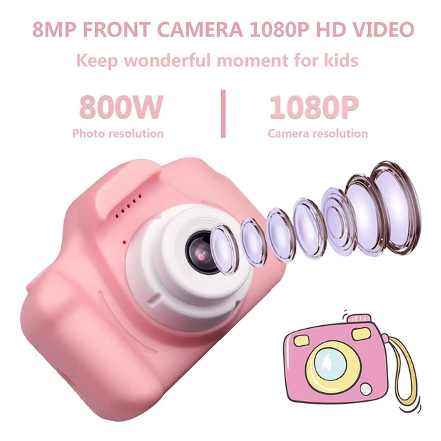 Kids Digital Camera Dual Lens 2 inch Touch Screen 1080P Mini Video Camera Photography Educational Toys Children Birthday Gifts 2
