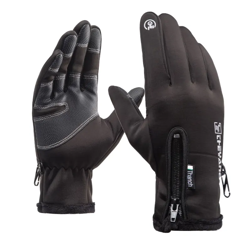 

2021 Winter Warm Waterproof Cycling Gloves Thickness Velvet Men Women Touch Screen Windproof Bike Motorcycle Gloves Non-slip