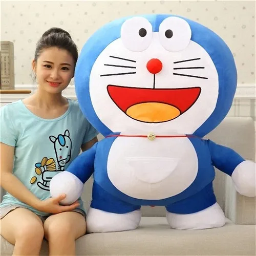 Fancytrader 39'' Pop Anime Japan Big Doraemon Plush Toy Giant Blue Stuffed Cartoon Doraemon Cat Doll Nice Birthday Gift 100cm (3)