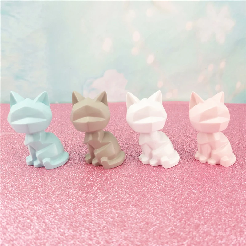 4 шт.. Креативный розовый однотонный геометрический Кот выпечка Торт Декор Miniaturas Animales Декор Nordica Infantil украшения домашний Декор современный