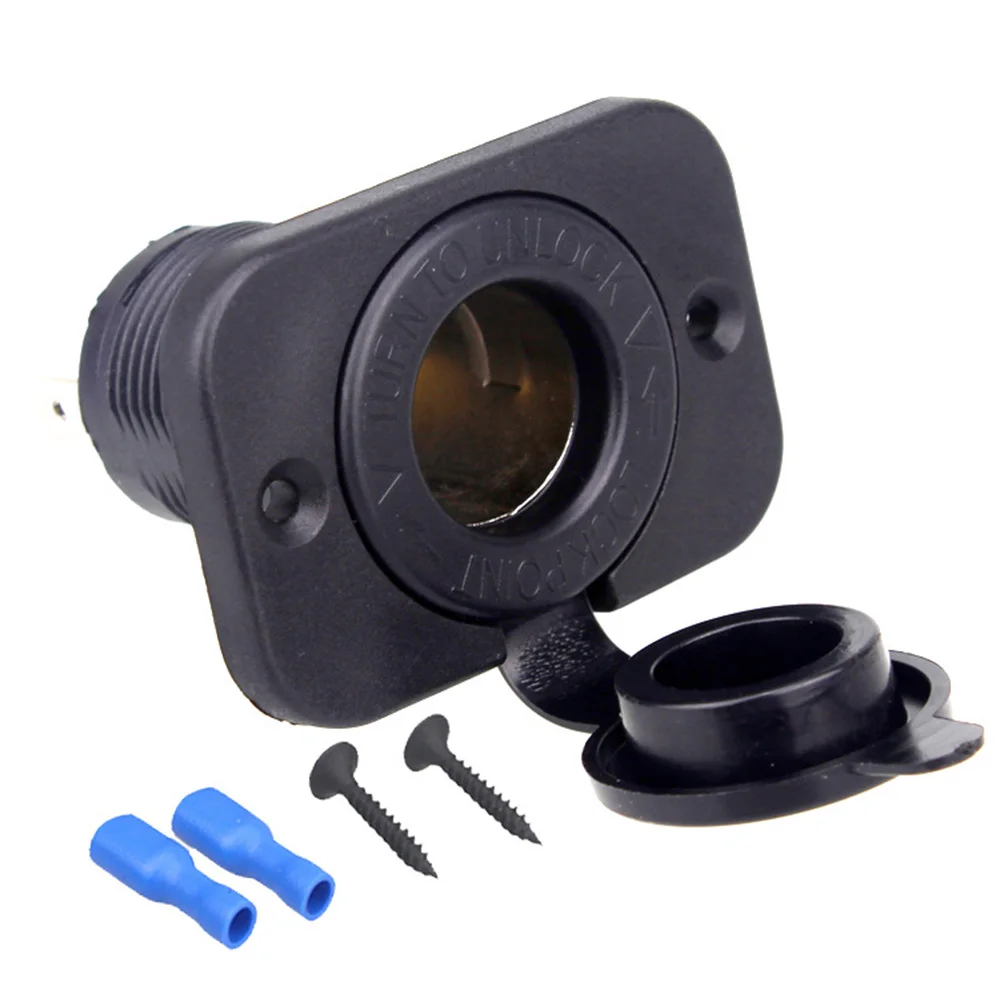 

Universal Motorcycle Cigarette Lighter Socket Power Plug Seat Waterproof Black Motorcycle cigarette lighter 12V 3.7*3.7*5.8cm