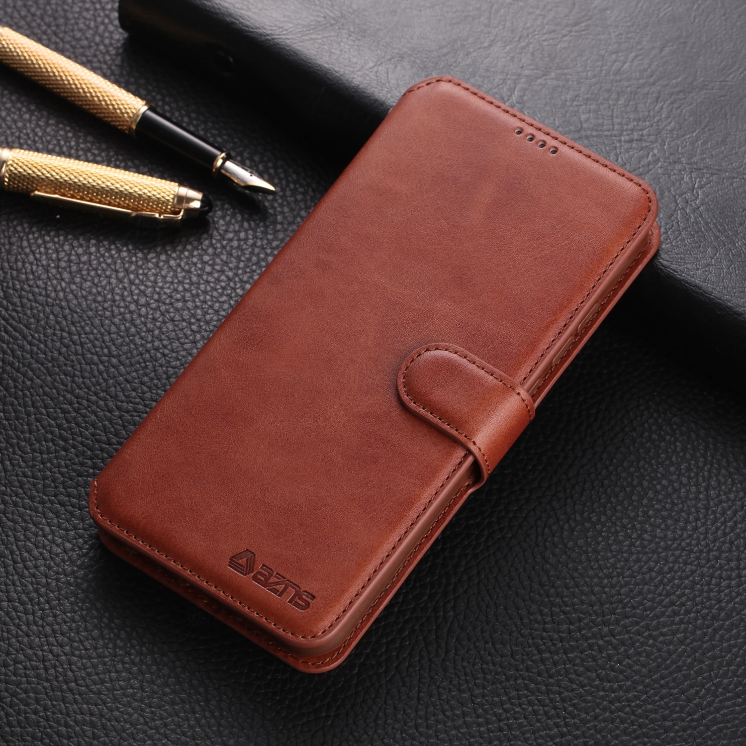 Brown xiaoniuwen Redmi Note8 Pro Кожаный чехол-книжка для Xiaomi Redmi Note 8 Pro Note 8Pro Note8Pro держатель для карт чехол-подставка - Цвет: Brown xiaoniuwen