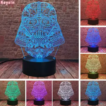 

Dark Warrior Black Knight Star Wars Figures Hot 3D 7 Colors Change LED Night Light Lamp for Boys Child Bedroom Decor Xmas Gifts