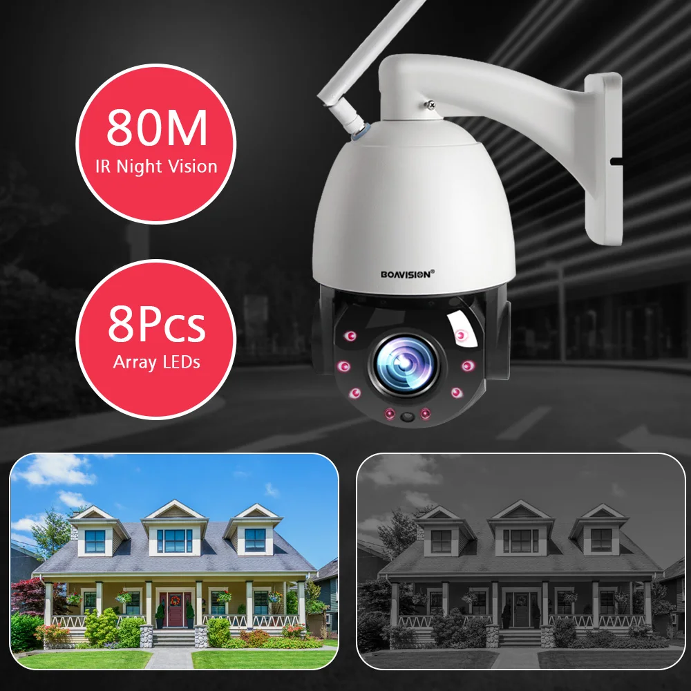 Wi Fi 1080P PTZ IP камера наружная Водонепроницаемая 20X Zoom 2MP CCTV купольная