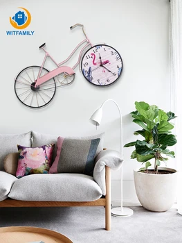 

Living Room Wall Clock Quartz Clock Home Creative Clock Bicycle Nordic Mute Mediterranean Light Luxury Clock Wall Decoration
