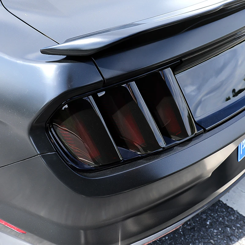  QHCP Acrylic 6Pcs Car Rear Tail Light Lamp Cover Protector Sticker Smoked Black Auto Accessories Fo