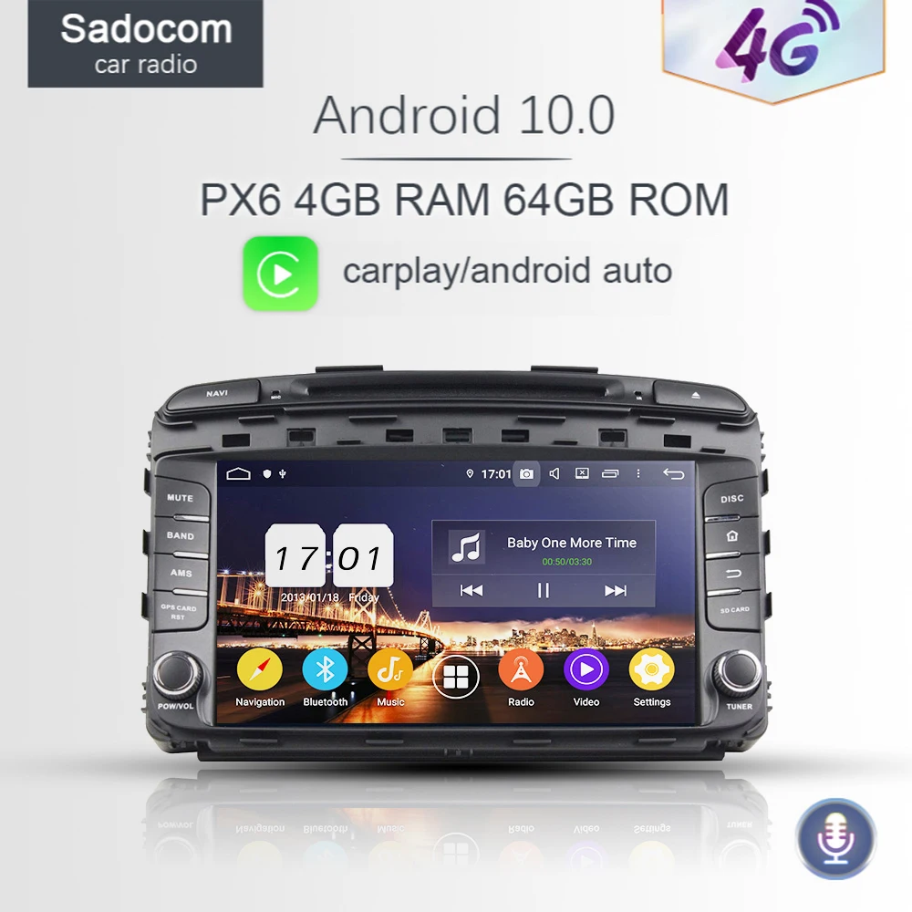 Автомобильный DVD плеер PX6 DSP IPS 9 &quot2 din Android 10 0 8 ядер 4 Гб + 64 GPS RDS Авторадио