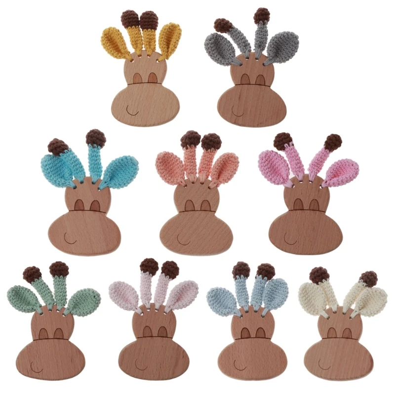 

1pc Baby Teether Safe Wooden Toys Mobile Pram Crib Ring DIY Crochet Rattle Soother Teether Baby Product