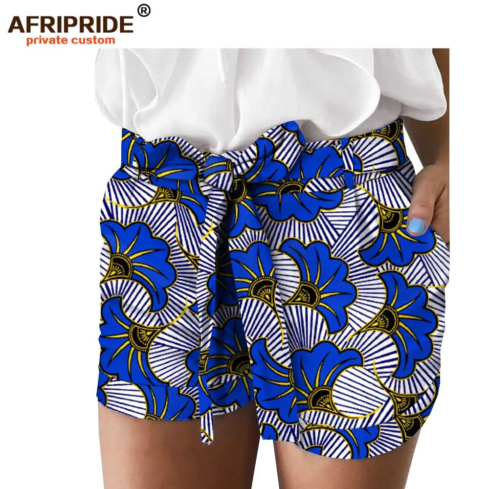 Африканские летние шорты с принтом для женщин AFRIPRIDE женские повседневные шорты с карманом на поясе A1821005 - Цвет: 497
