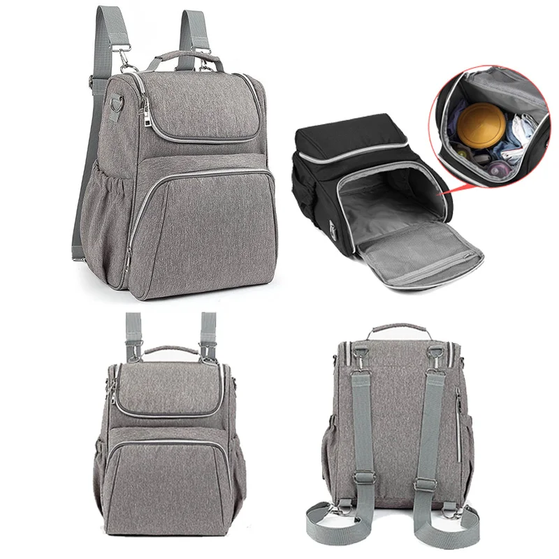 

Baby Diaper Backpack Nylon Waterproof Baby Bag Organizer Large Capacity Mommy Care Bags Travel Insulation Bottle Nursing Bag