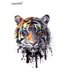 Color Tiger waterproof temporary tattoos Men  Fake Tattoo Body Tattoo Stickers Henna Tatoo women temporary tattoo