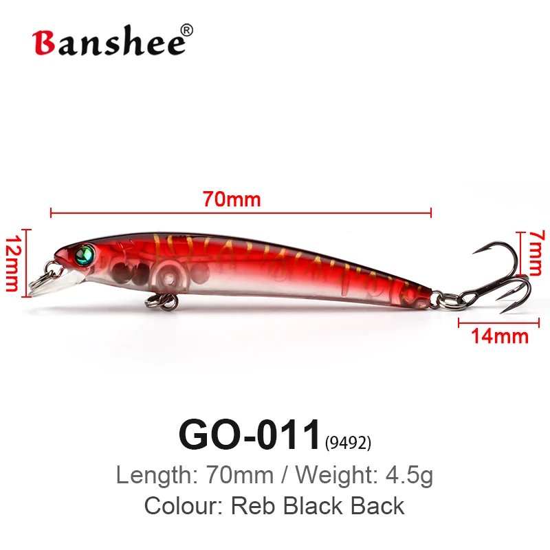 Banshee 70mm 4.5g Wobbler Jerkbait Fishing Lure Pike Jerk Bait