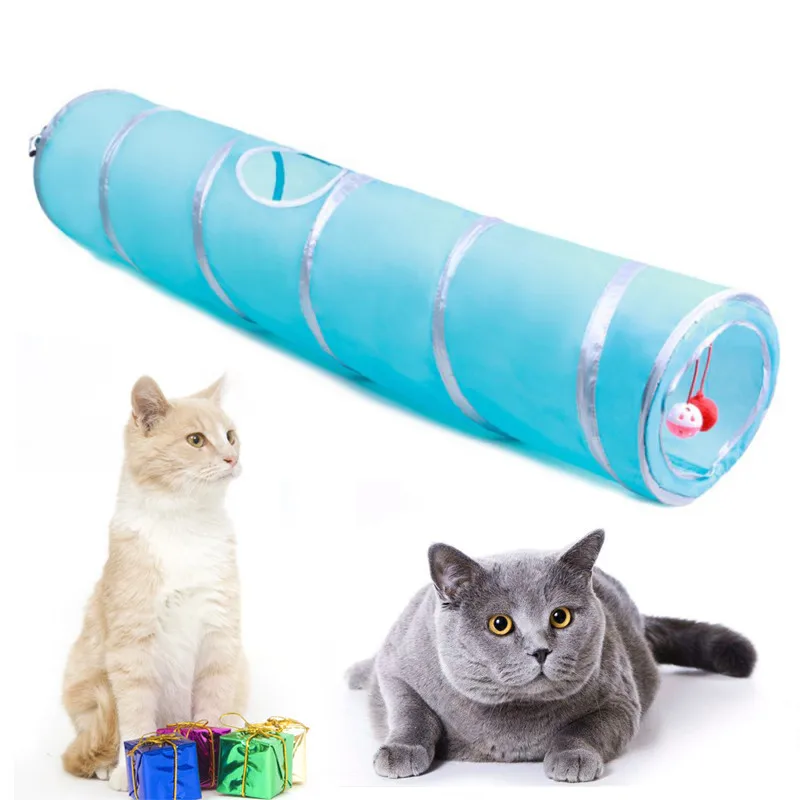 2 отверстия туннель для кошек игрушки для кошек котенок складной Crinkle Кот играющая игрушка «туннель» Забавный туннель для домашних животных объемная кошачья пещера не занимает
