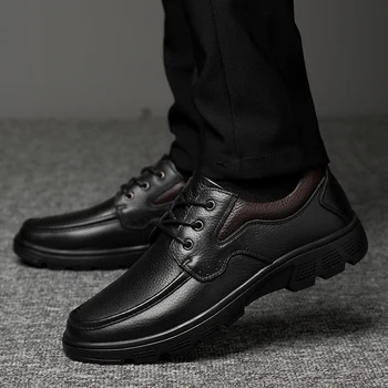 

Handmade Genuine Leather Casual Shoes Men Autumn Winter Men Flats Shoes Breathable Outdoor Shoes Men