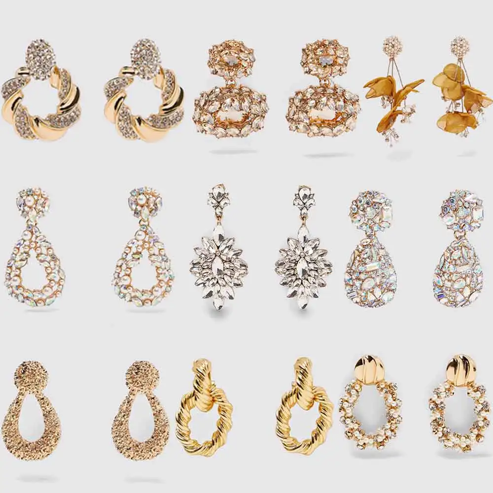 Best Lady Trendy Crystal Za Crystal Dangle Earrings Women Wedding High Quality Statement Drop Earrings Christmas Gifts Jewelry Drop Earrings Aliexpress