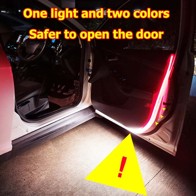 4Pcs Car Door Decoration Light Strips Car Styling Strobe Flashing Light Safety 12V LED Opening Warning LED Lamp Strip Waterproof
