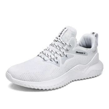 

Hot! Sports Shoes Lightweight Ventilate Elastic Knitting Shoes Breathable Refreshing City Running Sneaker For Man Size 38-46