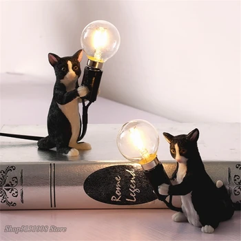 Dieren Tafel Lampen Nordic Kinderen Slaapkamer Hars Kat Tafellamp Bureaulamp Armatuur Home Decor Nachtlampje Verlichtingsarmaturen Dieren Tafel Lampen Nordic Kinderen Slaapkamer Hars Kat Tafellamp Bureaulamp Armatuur Home Decor Nachtlampje Verlichtingsarmaturen
