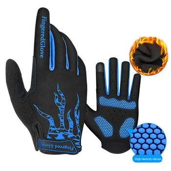 

Cycling Glove Shockproof Elastic Climbing Waterproof Full Finger Winter Windproof Outdoor Sports Motorcycle Adjustable Silicone