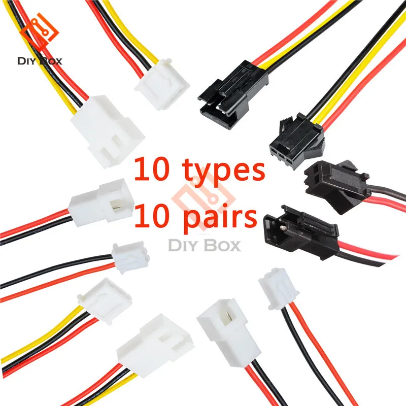 10 пар см 15 30 SM 2Pin 3Pin штекер гнездо Штекер кабель JST Коннектор провод для