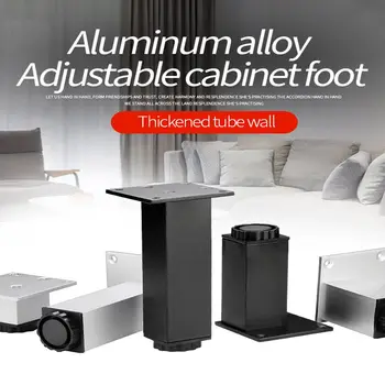 

JZPENG aluminum furniture foot thread adjustable black cabinet legs TV cabinet bathroom cabinet foot cabinet feet metal legs