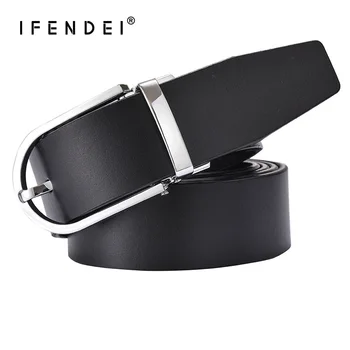 

IFENDEI Top Genuine Leather Belts Men Luxury Brand Designer High Quality Business Strap Male Wide Pin Buckle For Jeans