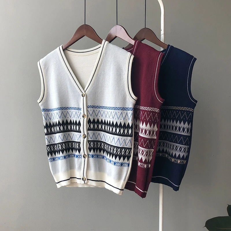 GOPLUS Sweater Vest Korean Style Knitted V-neck Sleeveless Sweaters Pull Sans Manche Gilet Femme Pull Femme Nouveaute 2020