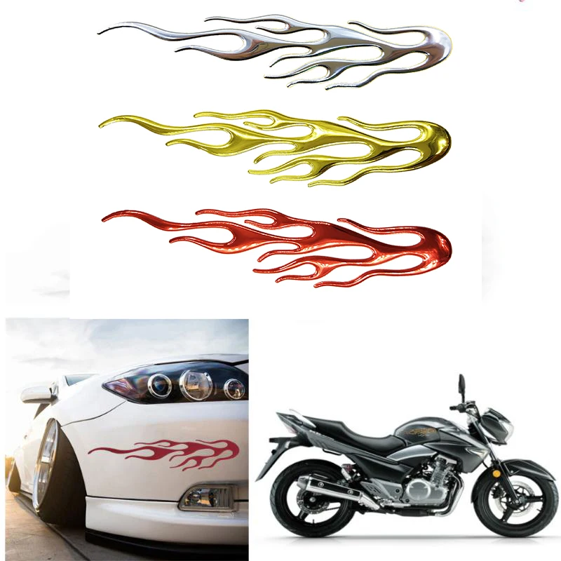 Motorcycle Car Universal 3D Emblem Sticker  Fire Flame Sticker Car Styling Waterproof Reflective Decal Soft PVC Sticker a song of ice and fire 7 volumes