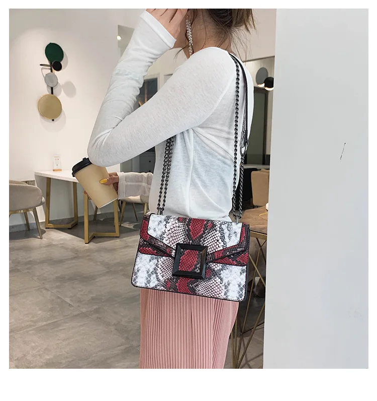 Puimentiua женская сумка змеиная плечевая сумка с принтом винтажная женская сумка через плечо роскошная кожаная сумка-мессенджер