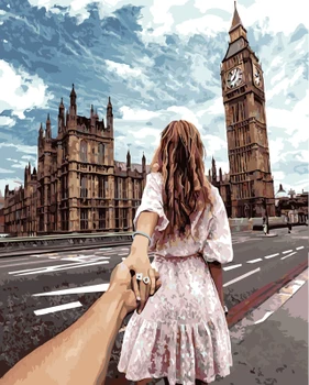 

DRAWJOY Framed DIY Wall Paint Pictures Painting By Numbers Painting&Calligraphy DIY Oil Painting Home Decor For Living Room