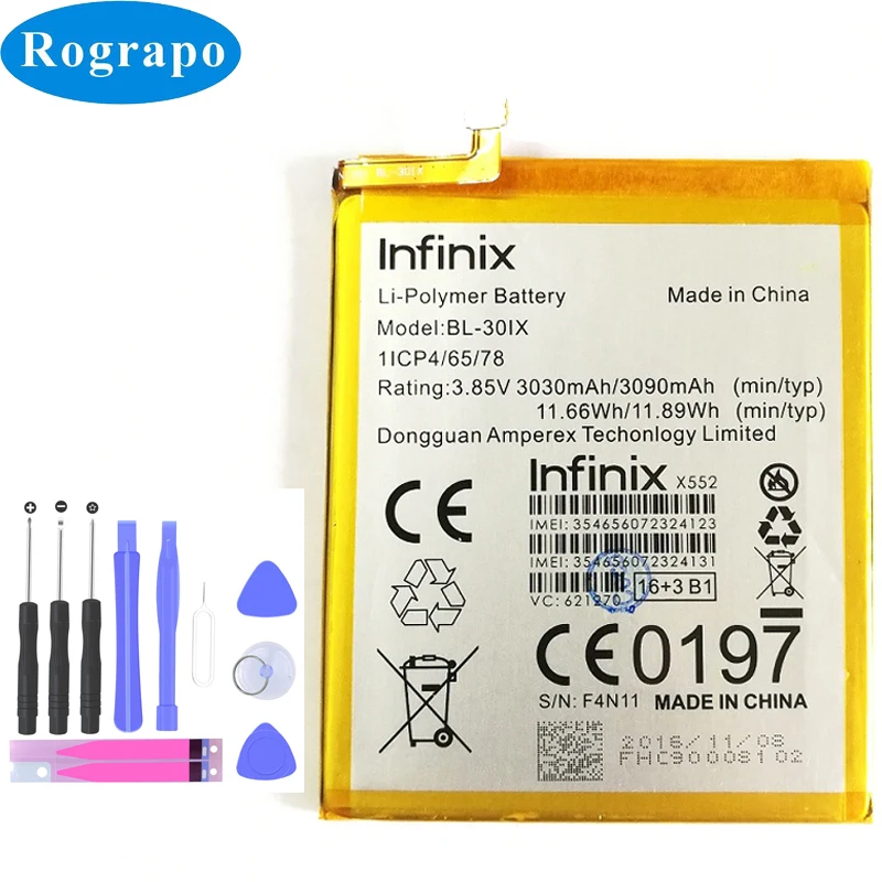3.85V 3090mAh BL-30iX Replacement Battery For Infinix Zero 3 X552 BL30iX Baterij Batterie Batteria Cell Phone Batteries | Мобильные