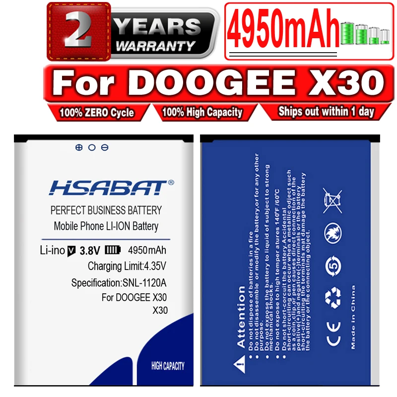 Аккумулятор HSABAT BAT17613360 4950 мАч для DOOGEE X30 аккумуляторная батарея AKKU | Мобильные