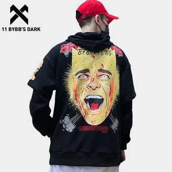 

11 BYBB'S DARK Funny Character 3d Print Fake Two Pieces Hoodies Sweatshirt Men Women Winter Hip Hop Hoodie Skateboard Streetwear