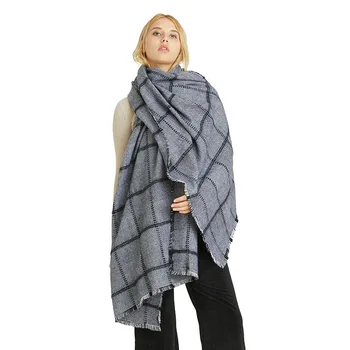 

Knitted letter scarf female European and American Plaid shawl Joker thick scarf warm single monochrome