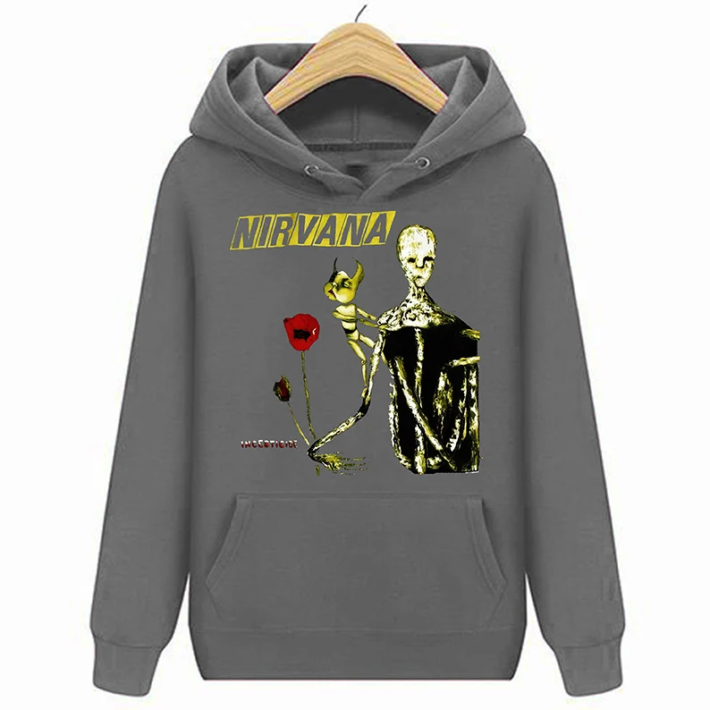 Темно-серый Nirvana INCESTICIDE толстовки NWT Аутентичные и лицензионные - Цвет: Темно-серый
