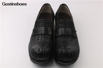 

Leather Shoes Men Handmade Summer Comfortable Dress Crocodile Leather Loafers Calfskin Sole Customize Erkek Ayakkabi Derby Shoes