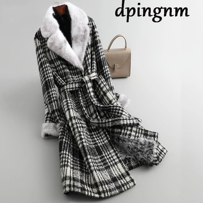 

New Wool Blend Coat Women Long Sleeve Turn-down Collar Outwear Jacket Casual Autumn Winter Overcoat Korean Style