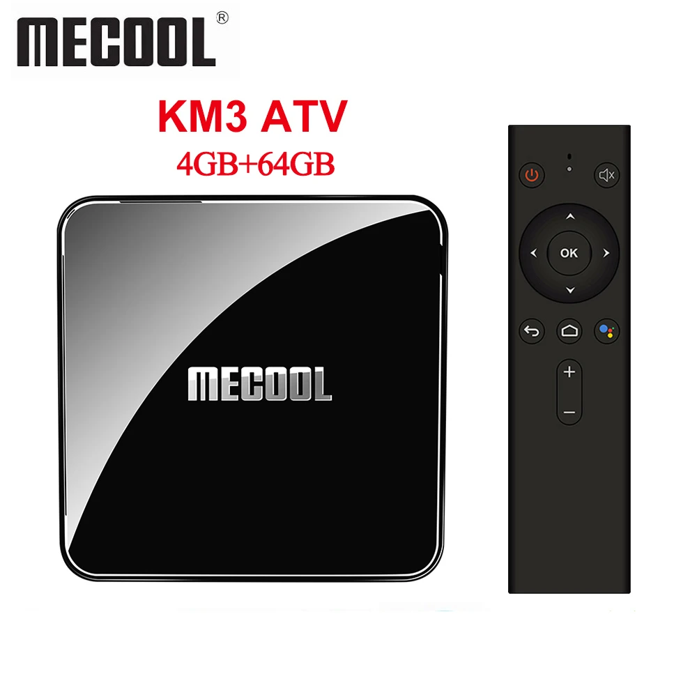 Mecool KM3 A tv Google Сертифицированный Смарт ТВ приставка Android 9,0 ТВ приставка S905x2 двойной wifi с 4K HDR Android ТВ потоковый медиаплеер - Цвет: Only KM3 ATV 4G 64G