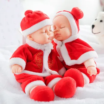 

2020 New 23cm Simulation Baby Closed Eyes Doll Rebirth Doll Toy Girl Wedding Christmas Birthday Gift Baby Toy Two Reborn Dolls