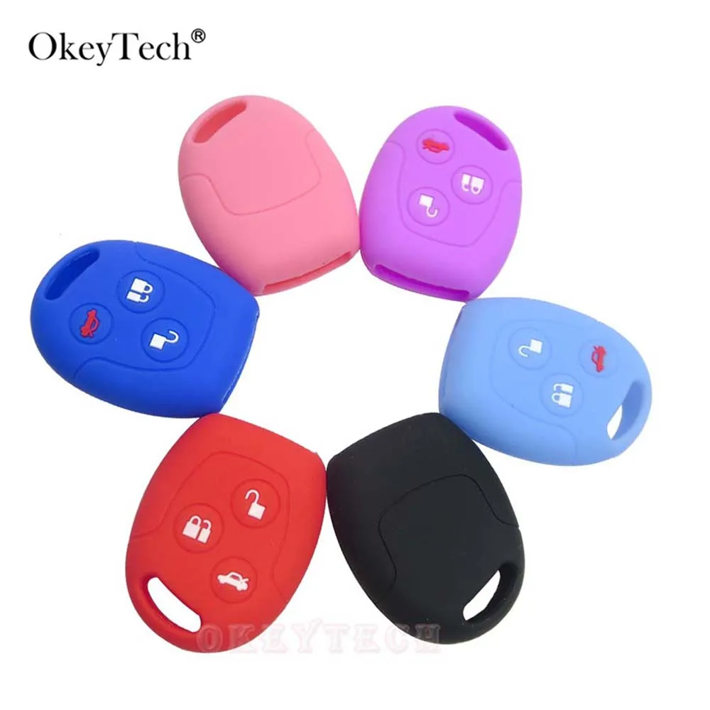 Okeytech 3button Remote Silicone Car Fob Key Case Cover For Ford Focus