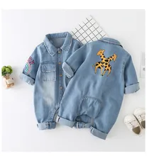 Barboteuse en Denim pour nouveau né, vêtement une pièce, manches longues, imprimé, pour fille et garçon