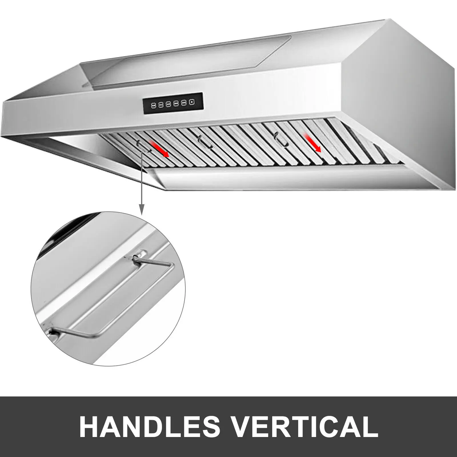 VEVOR 4/5 Slot Commercial Hood Filter Grease Baffle w/ Handle Stainless Steel Filter Stable Safe 6Pcs for Restaurant Industry 2