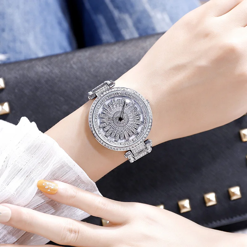 Роскошные женские часы Cacaxi с поворотом на 360 градусов, женские часы с кристаллами, модные кварцевые часы, стразы, Relogio Feminino, A301