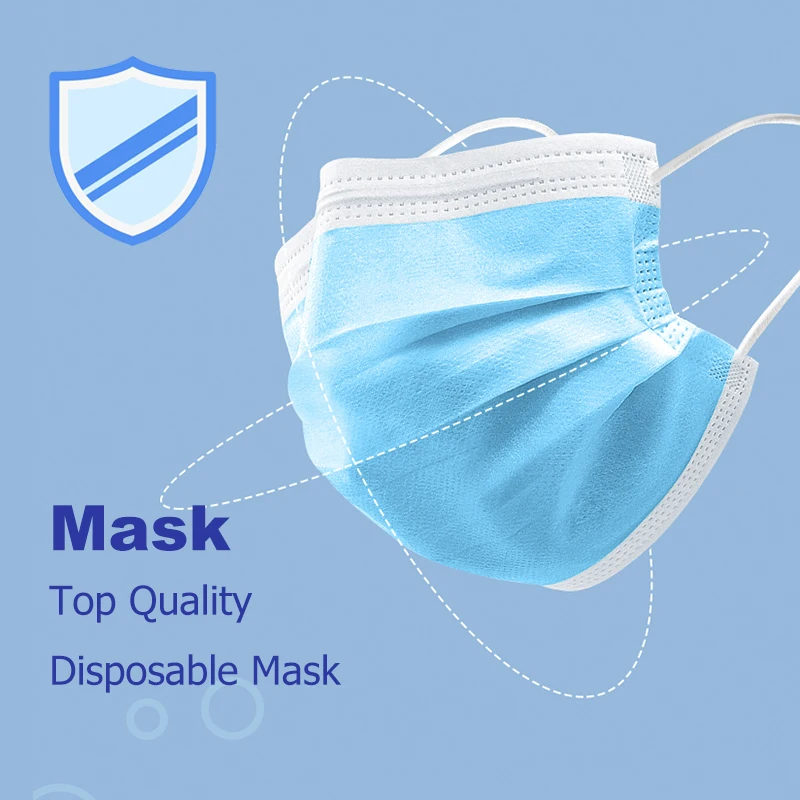 

100pcs Face Mouth Mask Disposable Protect 3 Layers Filter Dustproof Earloop Non Woven Mouth Masks 48 hours Shipping
