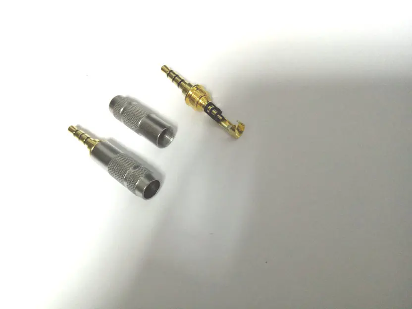 100pcs Gold audio 3 5mm 4 Pole Repair Headphone Jack Plug Cable Audio Solders adapter New