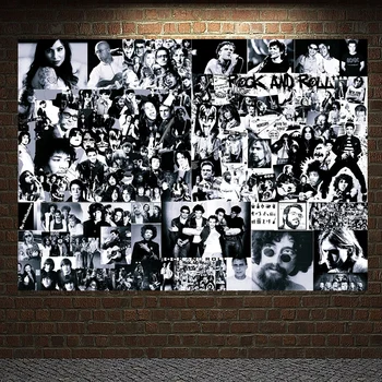 

Classic Rock 'n' Roll Popular Music Band Posters High Quality Four Holes Flag & Banner Office Music Studio Room Wall Decoration