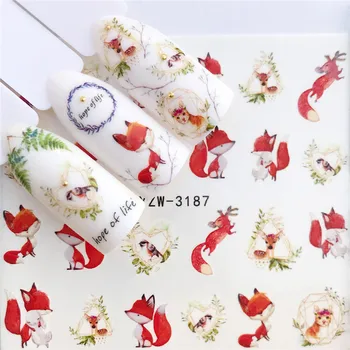 

1 PC Fox / Flamingo / Horse / Flower Water Transfer Nail Art Sticker Beauty Decal Nails Art Decorations
