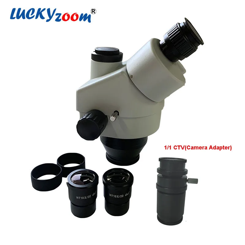 Professional 7X-45X Trinocular Microscope Aluminum Head For Stereo Microscope 1/1 CTV Camera Adapter Standard Brand Microscopio
