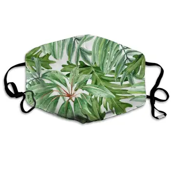 

Mouth Mask Green Banana Leaves Fabric Print Masks - Breathable Adjustable Windproof Mouth-Muffle, Camping Running for Women and